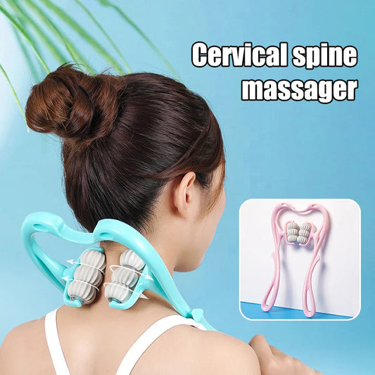 6-Wheel Neck Massager Roller | Deep Tissue Relief for Neck & Shoulders