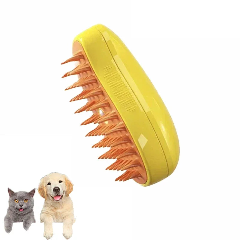 3-in-1 Electric Steam Pet Brush for Cats & Dogs – Grooming, Deshedding & Massage