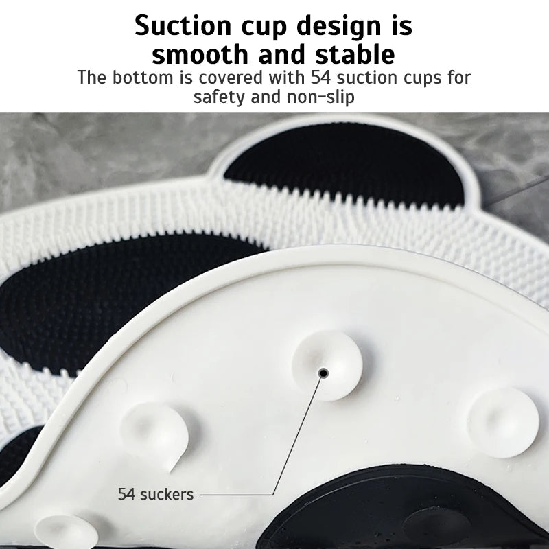 Panda Silicone Foot Scrubber Shower Mat – Anti-Slip Massage & Exfoliating Pad