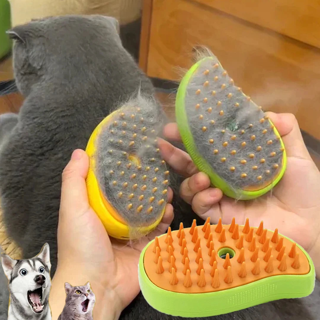3-in-1 Electric Steam Pet Brush for Cats and Dogs with Spray Mist, Deshedding, Grooming and Massage Function