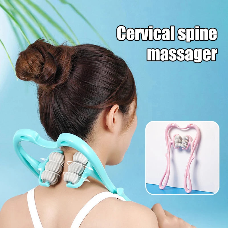 6-Wheel Neck Massager Roller | Deep Tissue Relief for Neck & Shoulders