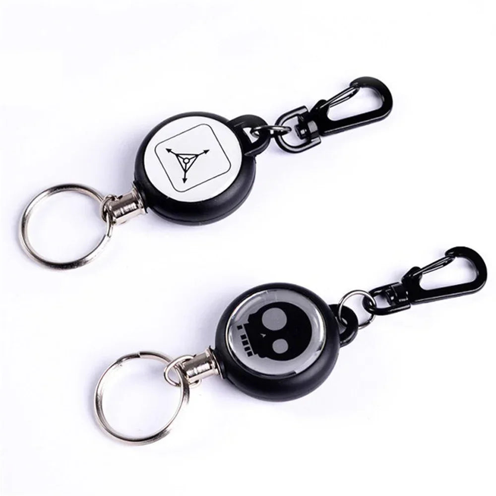 Retractable Keychain with Steel Wire Rope – Anti-Lost ID Badge Holder & Backpack Accessory
