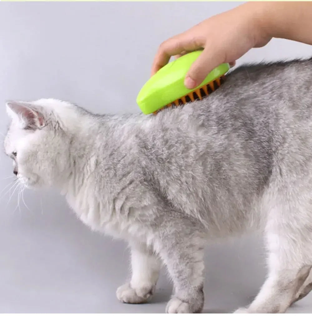 3-in-1 Electric Steam Pet Brush for Cats & Dogs – Grooming, Deshedding & Massage