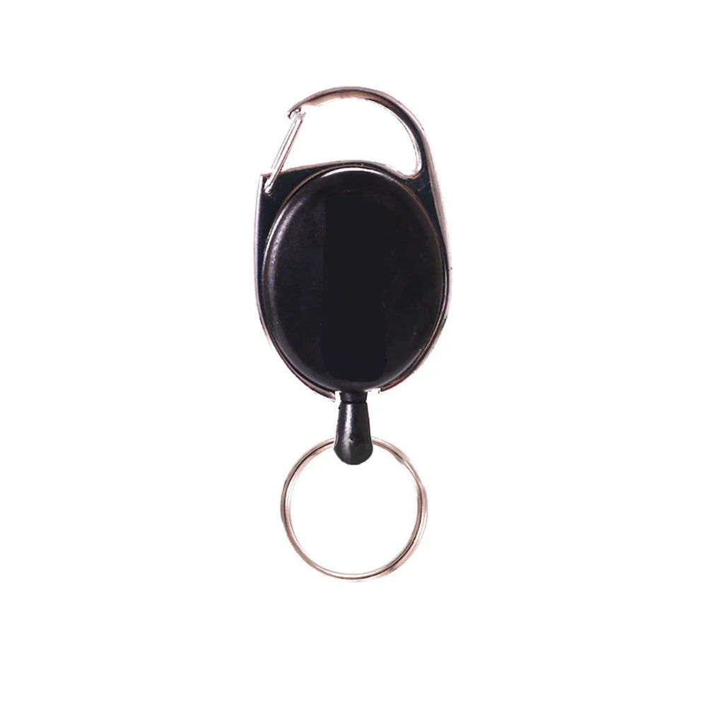 Retractable Keychain with Steel Wire Rope – Anti-Lost ID Badge Holder & Backpack Accessory