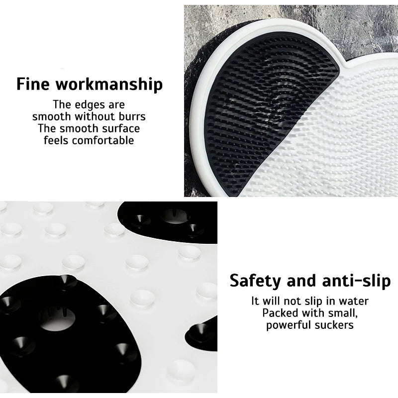 Panda Silicone Foot Scrubber Shower Mat – Anti-Slip Massage & Exfoliating Pad