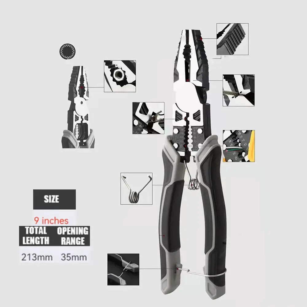 Universal Multifunctional Diagonal & Needle Nose Pliers – Electrician Grade