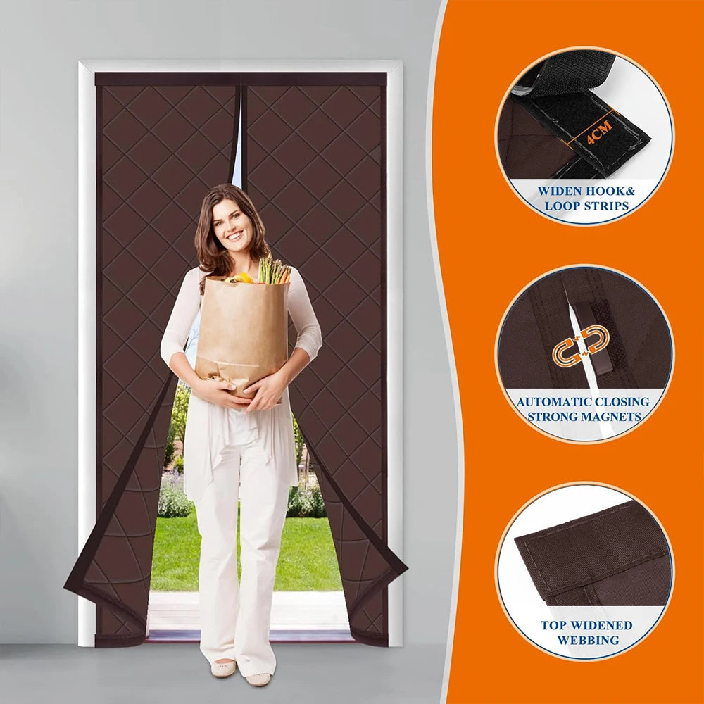 Magnetic Thermal & Sound Insulated Door Curtain – Weatherproof Heavy-Duty Barrier