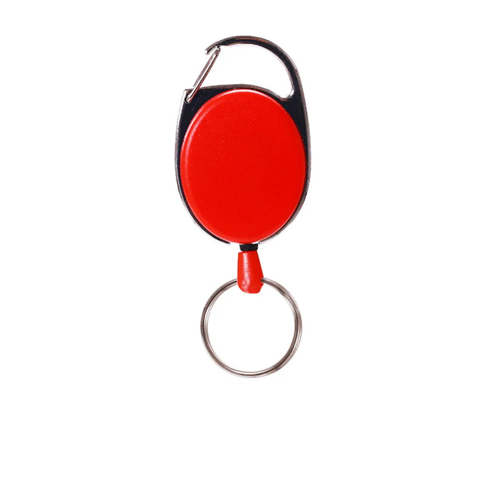 Retractable Keychain with Steel Wire Rope – Anti-Lost ID Badge Holder & Backpack Accessory