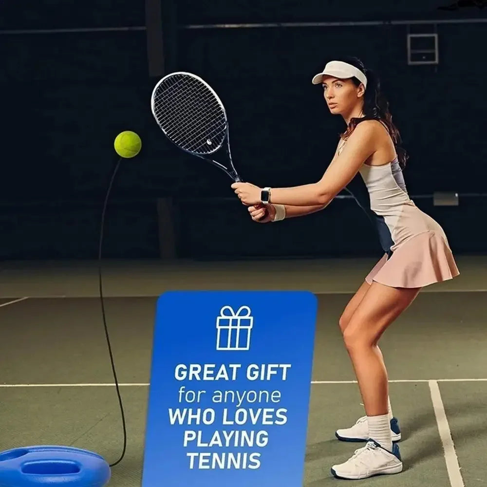 Tennis Self-Trainer Tool – Practice Tool with Elastic Rope for Solo Training