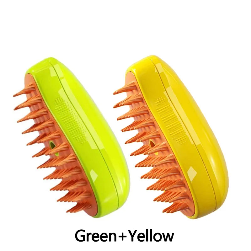 3-in-1 Electric Steam Pet Brush for Cats & Dogs – Grooming, Deshedding & Massage