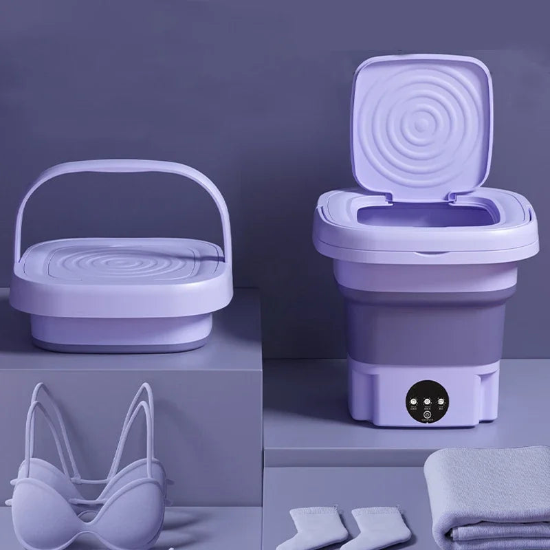 Portable Folding Washing Machine with Spin Dryer – Large Capacity, Compact Design for Travel & Home