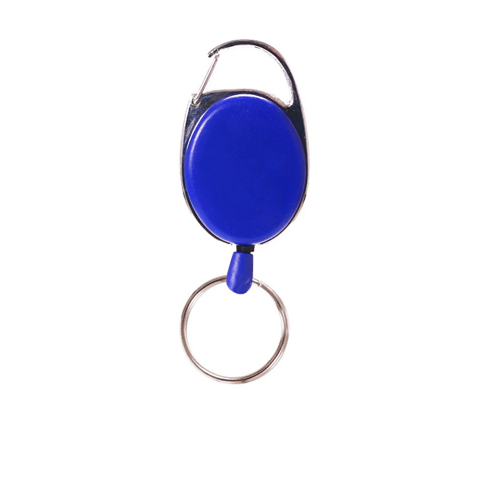 Retractable Keychain with Steel Wire Rope – Anti-Lost ID Badge Holder & Backpack Accessory