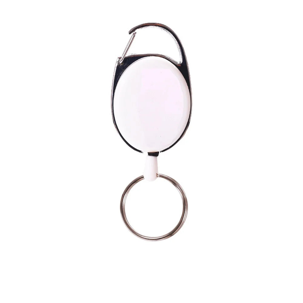 Retractable Keychain with Steel Wire Rope – Anti-Lost ID Badge Holder & Backpack Accessory