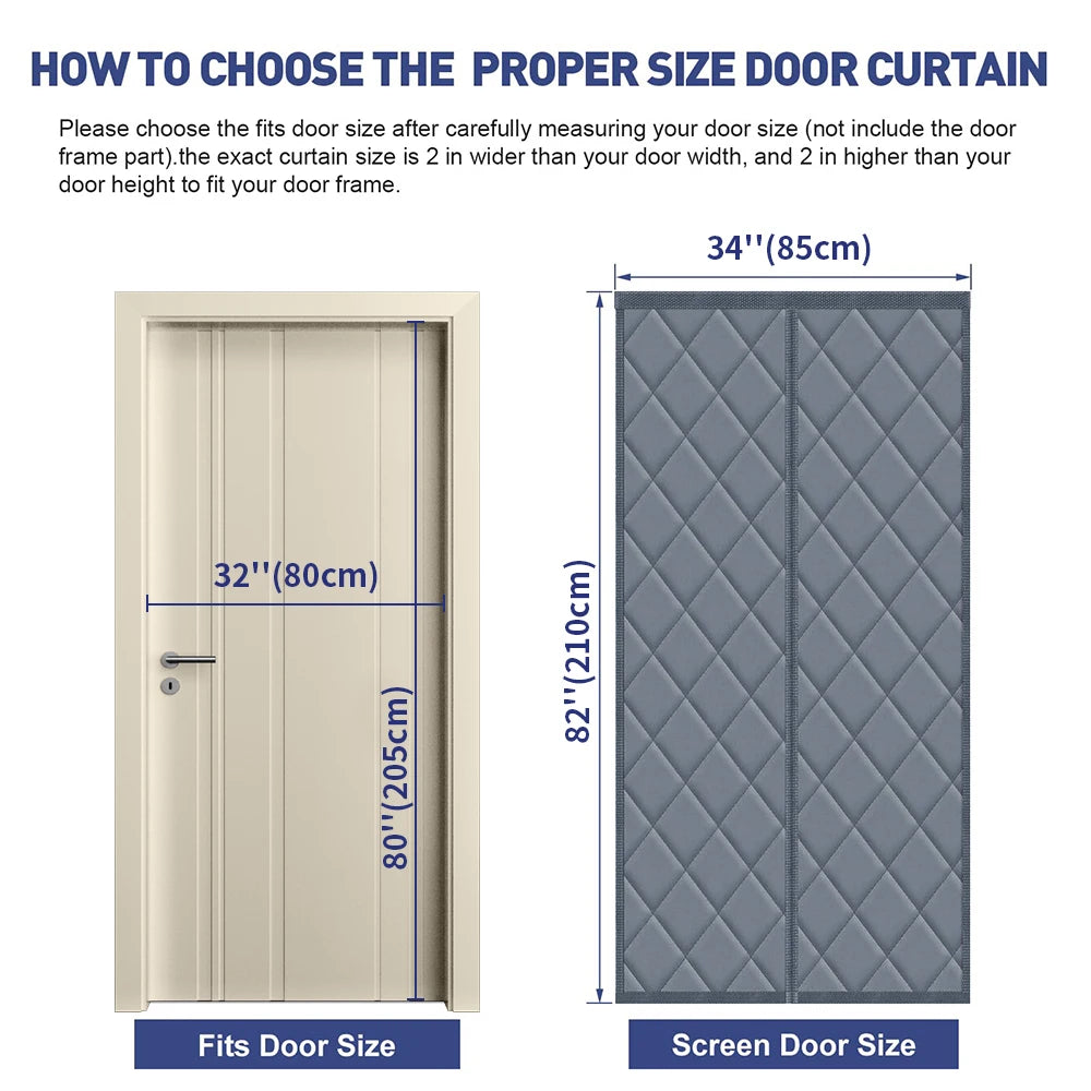 Magnetic Thermal & Sound Insulated Door Curtain – Weatherproof Heavy-Duty Barrier