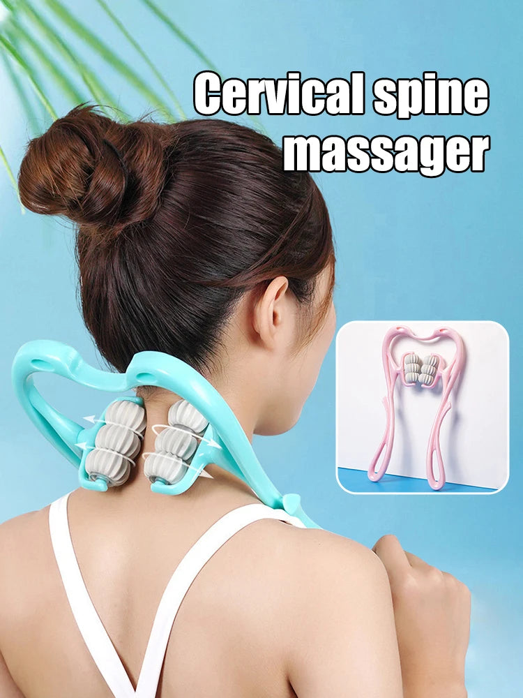 6-Wheel Neck Massager Roller | Deep Tissue Relief for Neck & Shoulders