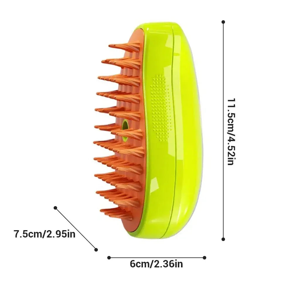 3-in-1 Electric Steam Pet Brush for Cats & Dogs – Grooming, Deshedding & Massage