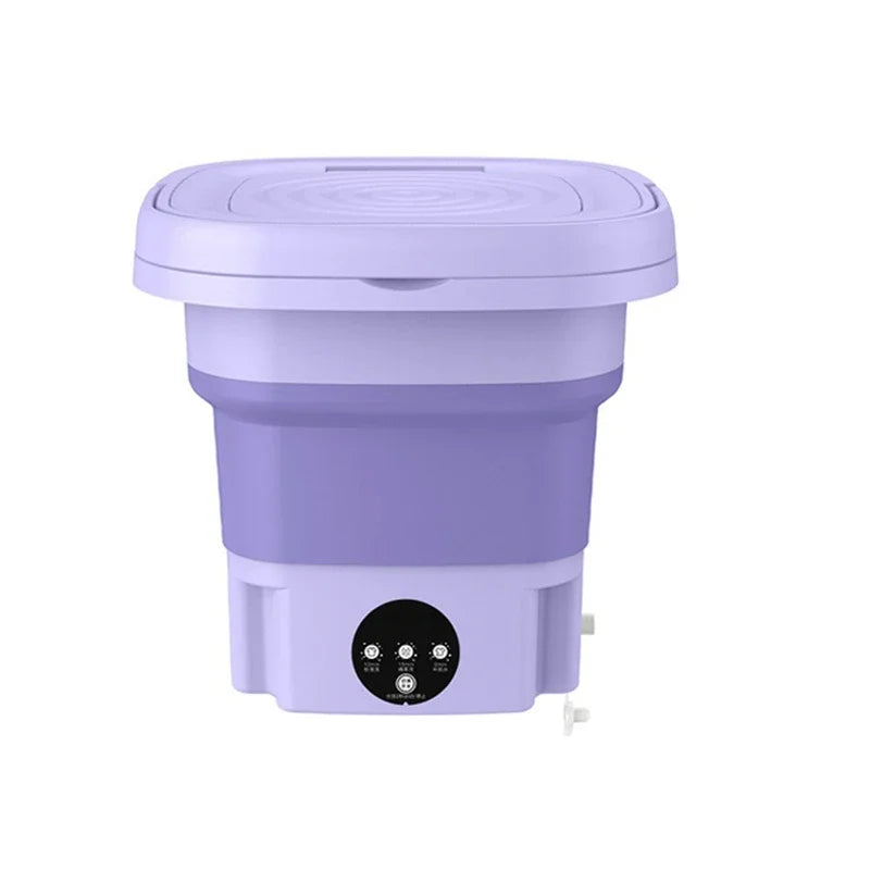 Portable Folding Washing Machine with Spin Dryer – Large Capacity, Compact Design for Travel & Home