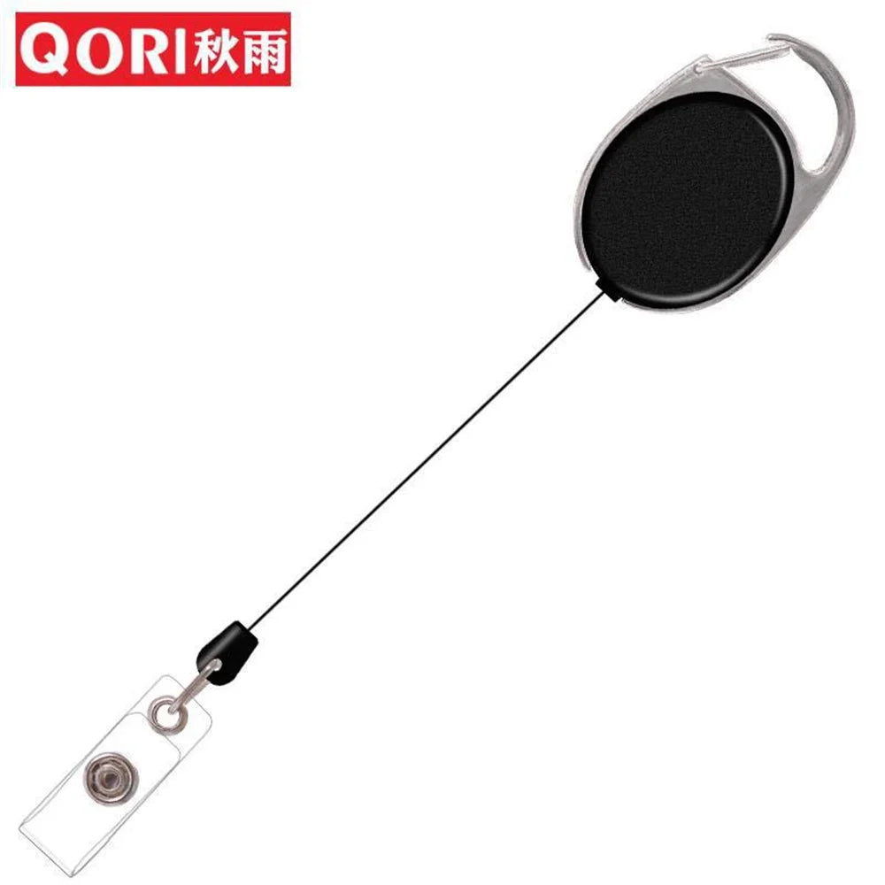 Retractable Keychain with Steel Wire Rope – Anti-Lost ID Badge Holder & Backpack Accessory