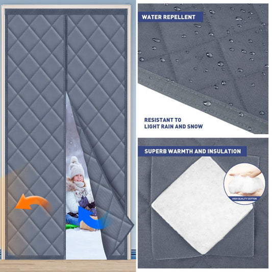 Magnetic Thermal & Sound Insulated Door Curtain – Weatherproof Heavy-Duty Barrier