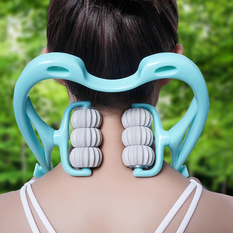 6-Wheel Neck Massager Roller | Deep Tissue Relief for Neck & Shoulders