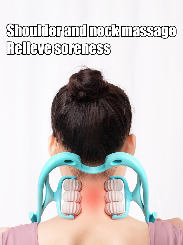 6-Wheel Neck Massager Roller | Deep Tissue Relief for Neck & Shoulders