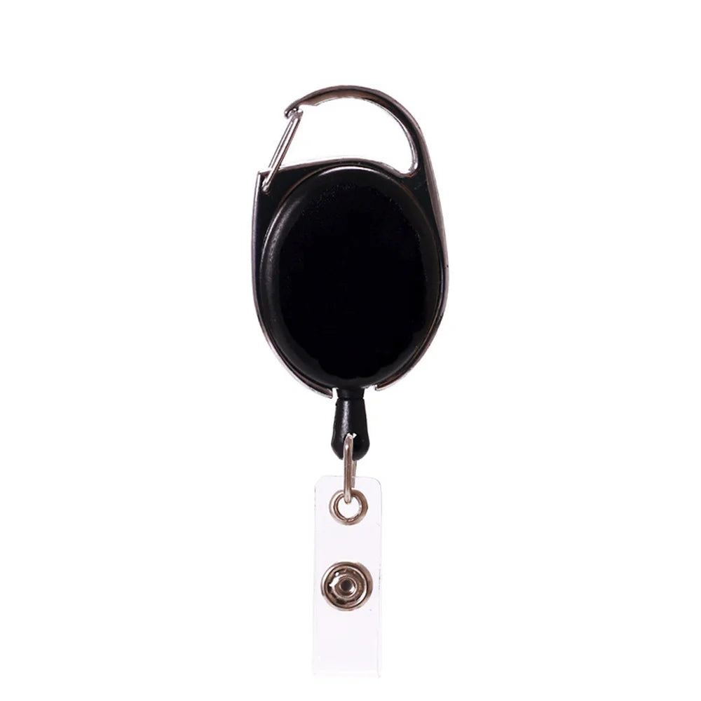 Retractable Keychain with Steel Wire Rope – Anti-Lost ID Badge Holder & Backpack Accessory