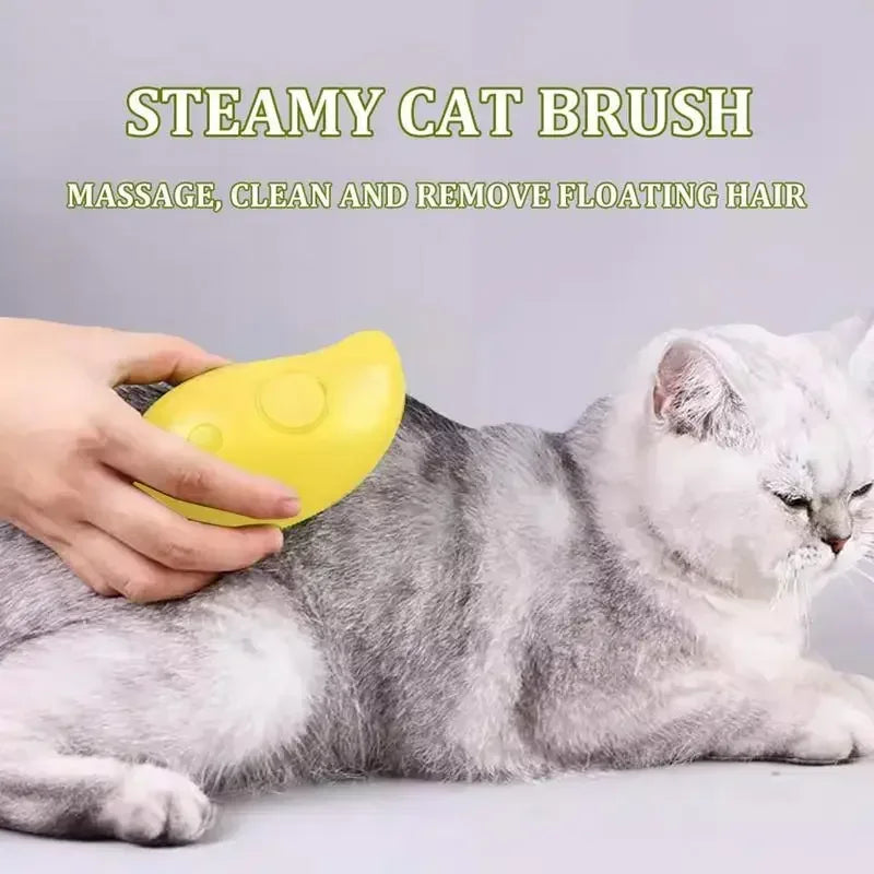 3-in-1 Electric Steam Pet Brush for Cats & Dogs – Grooming, Deshedding & Massage
