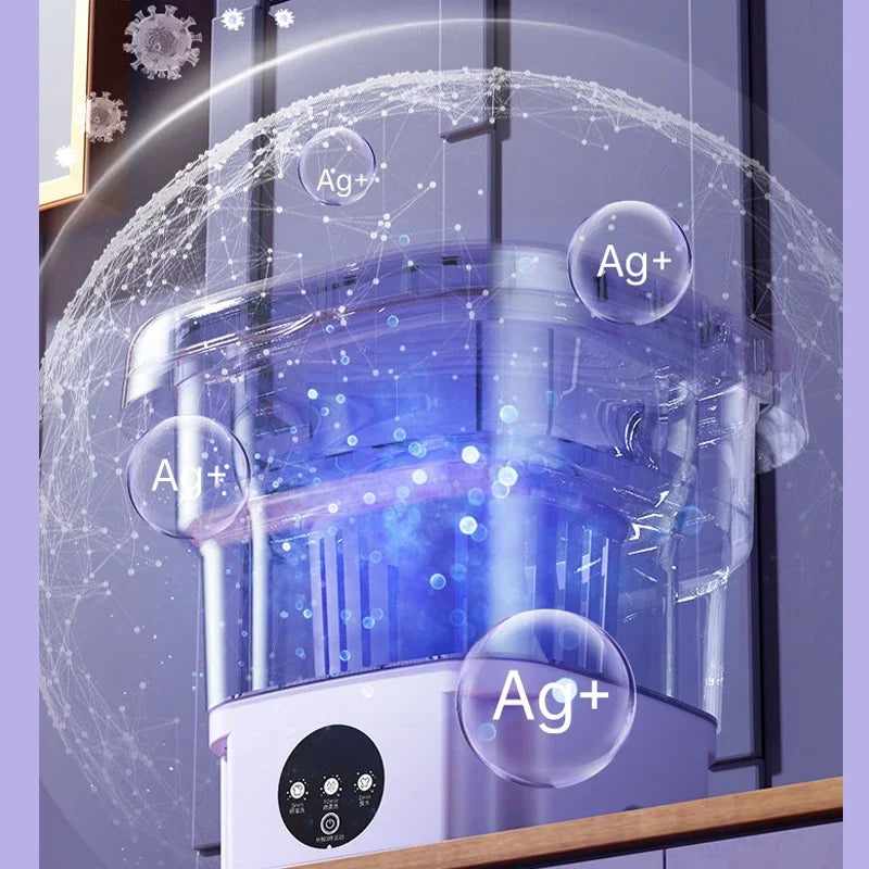 Portable Folding Washing Machine with Spin Dryer – Large Capacity, Compact Design for Travel & Home