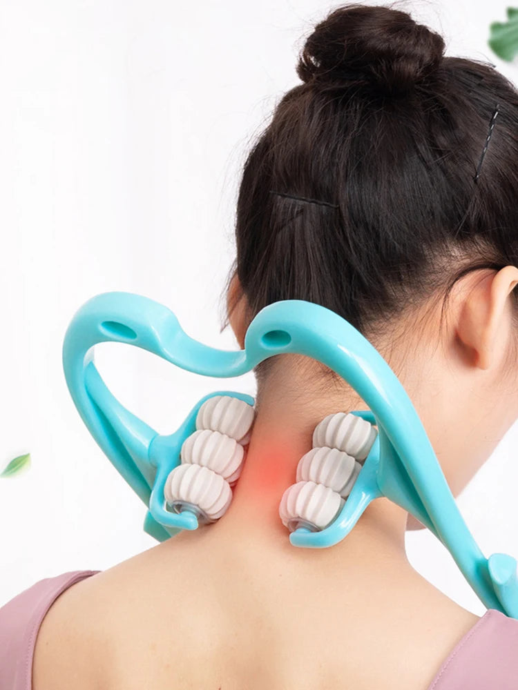 6-Wheel Neck Massager Roller | Deep Tissue Relief for Neck & Shoulders