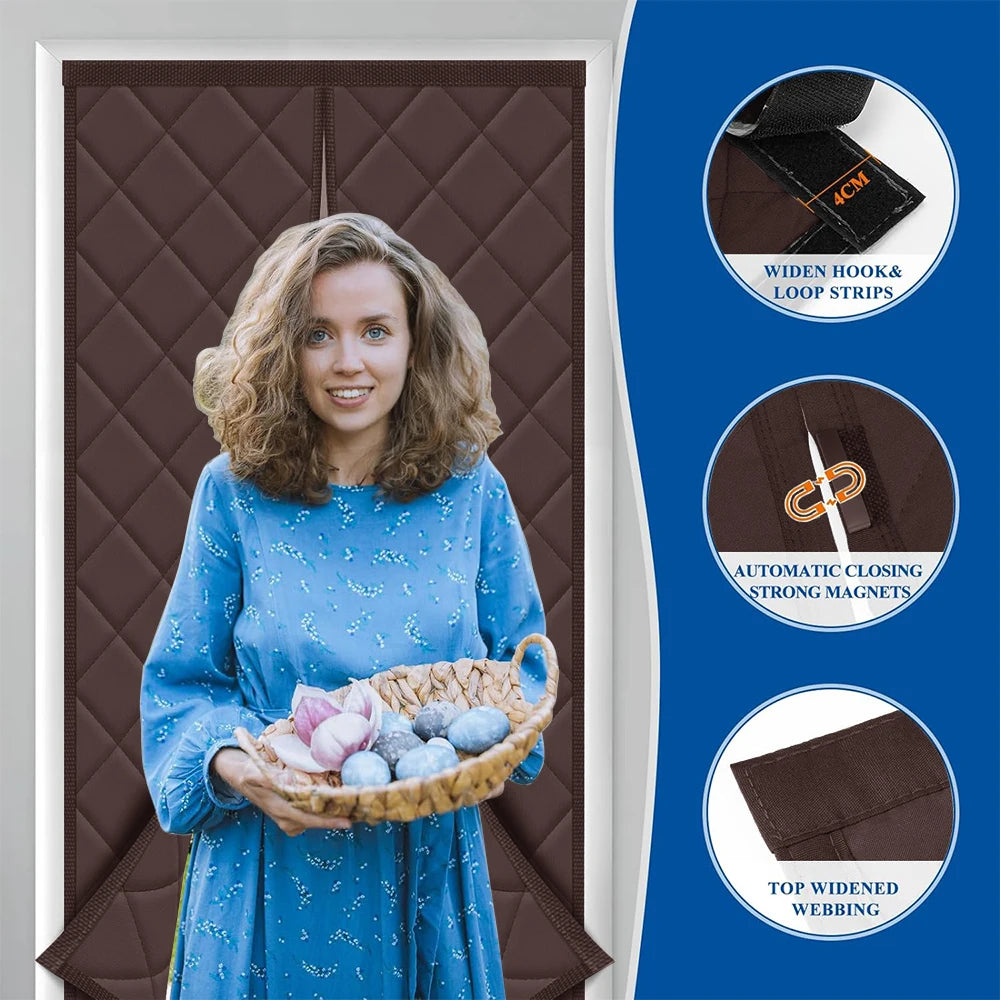 Magnetic Thermal & Sound Insulated Door Curtain – Weatherproof Heavy-Duty Barrier