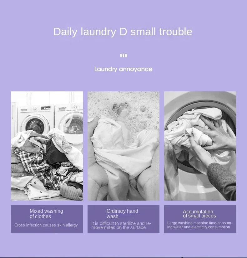 Portable Folding Washing Machine with Spin Dryer – Large Capacity, Compact Design for Travel & Home