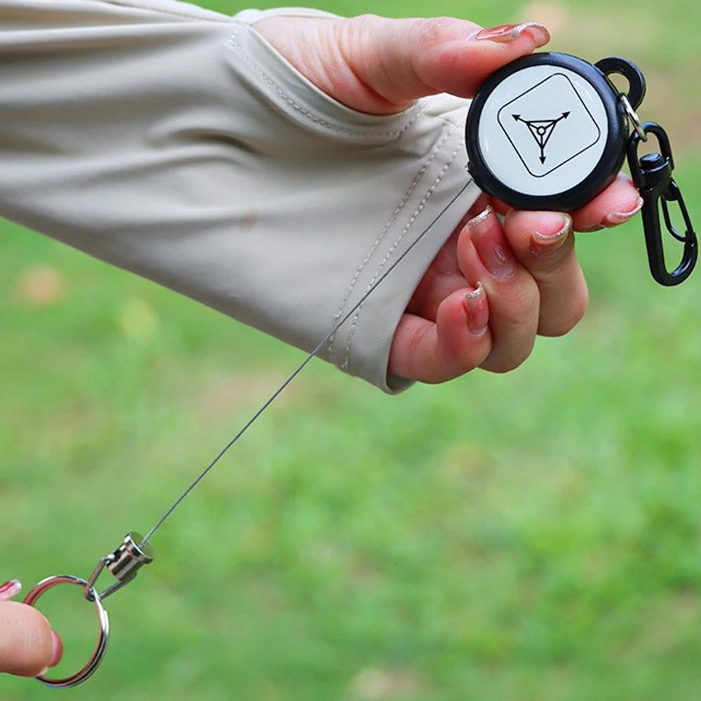 Retractable Keychain with Steel Wire Rope – Anti-Lost ID Badge Holder & Backpack Accessory