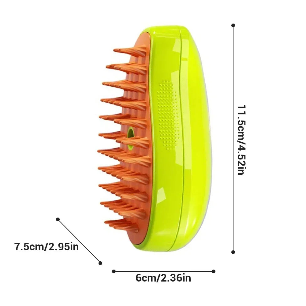 3-in-1 Electric Steam Pet Brush for Cats & Dogs – Grooming, Deshedding & Massage