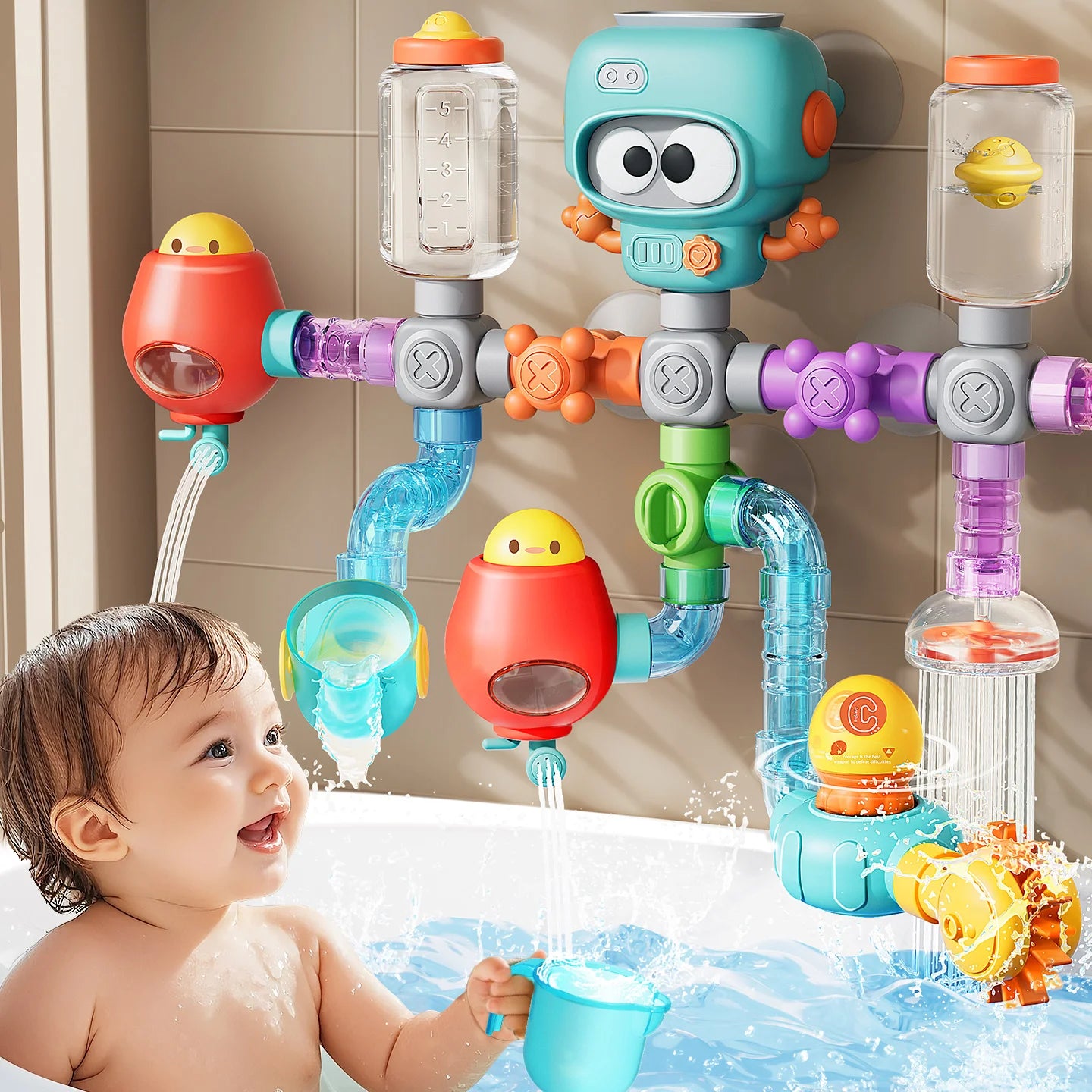 Little Plumber Toddler Waterworks Bath Toy Set