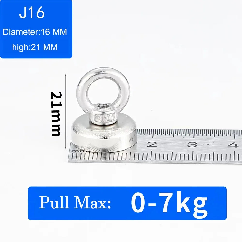 Heavy-Duty Neodymium Fishing Magnet with Eyebolt Hook