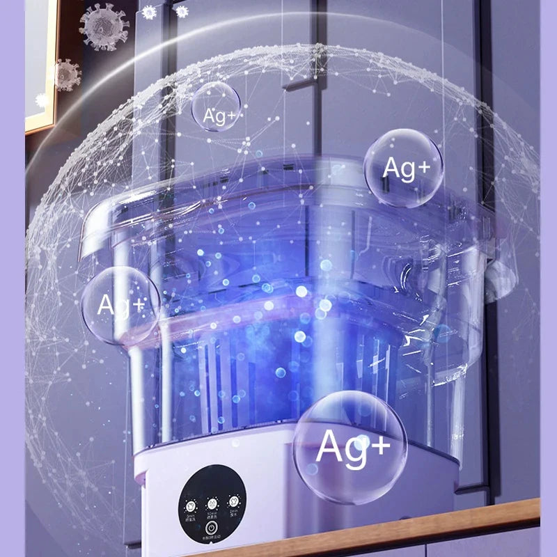 Portable Folding Washing Machine with Spin Dryer – Large Capacity, Compact Design for Travel & Home