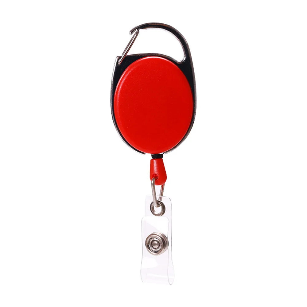 Retractable Keychain with Steel Wire Rope – Anti-Lost ID Badge Holder & Backpack Accessory
