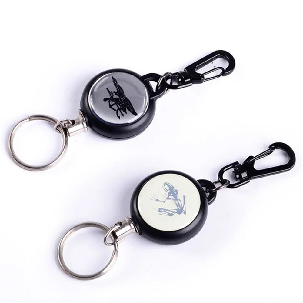 Retractable Keychain with Steel Wire Rope – Anti-Lost ID Badge Holder & Backpack Accessory