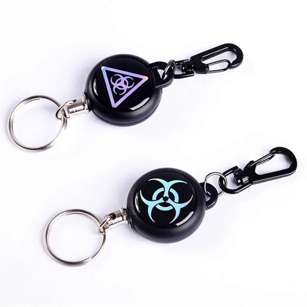 Retractable Keychain with Steel Wire Rope – Anti-Lost ID Badge Holder & Backpack Accessory