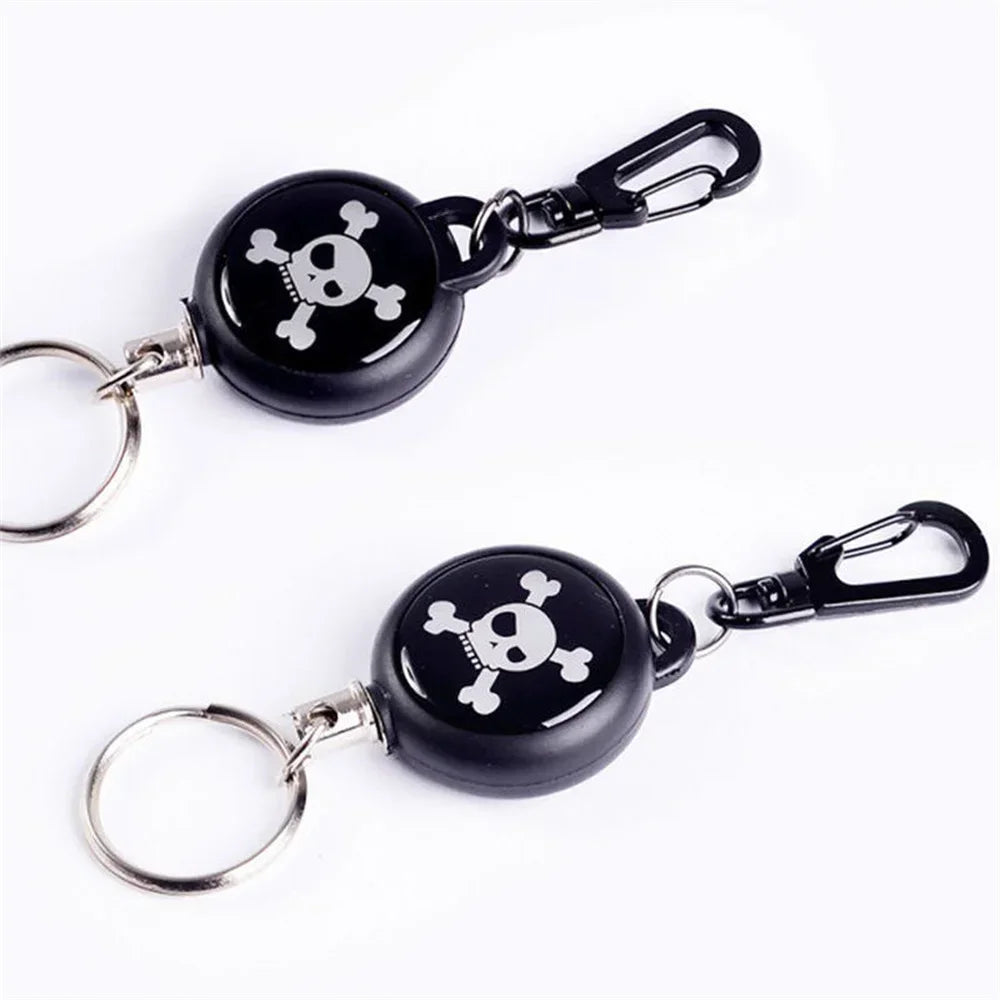 Retractable Keychain with Steel Wire Rope – Anti-Lost ID Badge Holder & Backpack Accessory