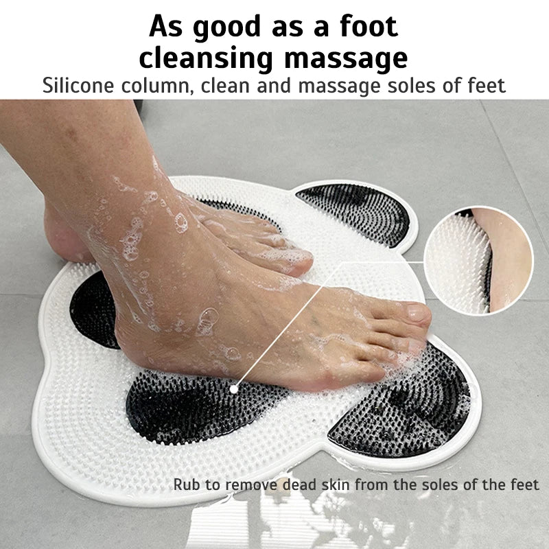 Panda Silicone Foot Scrubber Shower Mat – Anti-Slip Massage & Exfoliating Pad