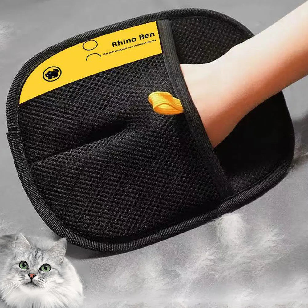 Pet Grooming & Deshedding Glove – Hair Remover for Dogs & Cats