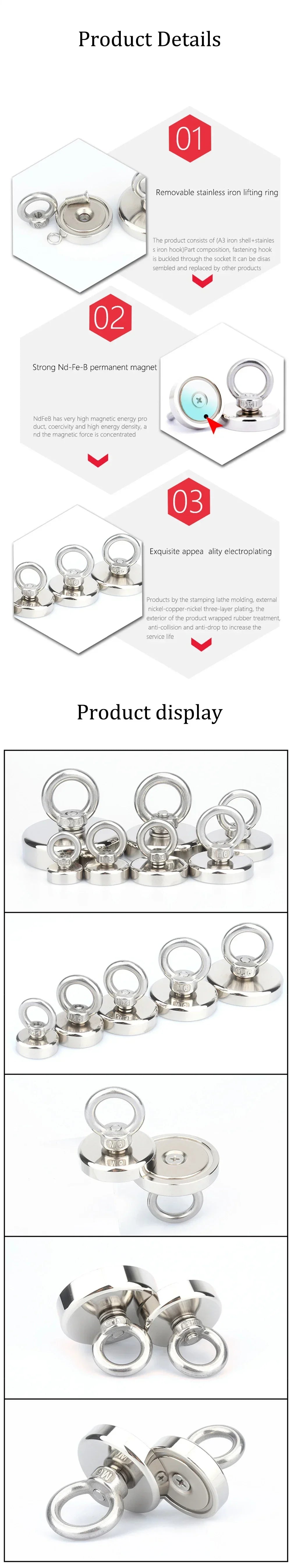 Heavy-Duty Neodymium Fishing Magnet with Eyebolt Hook