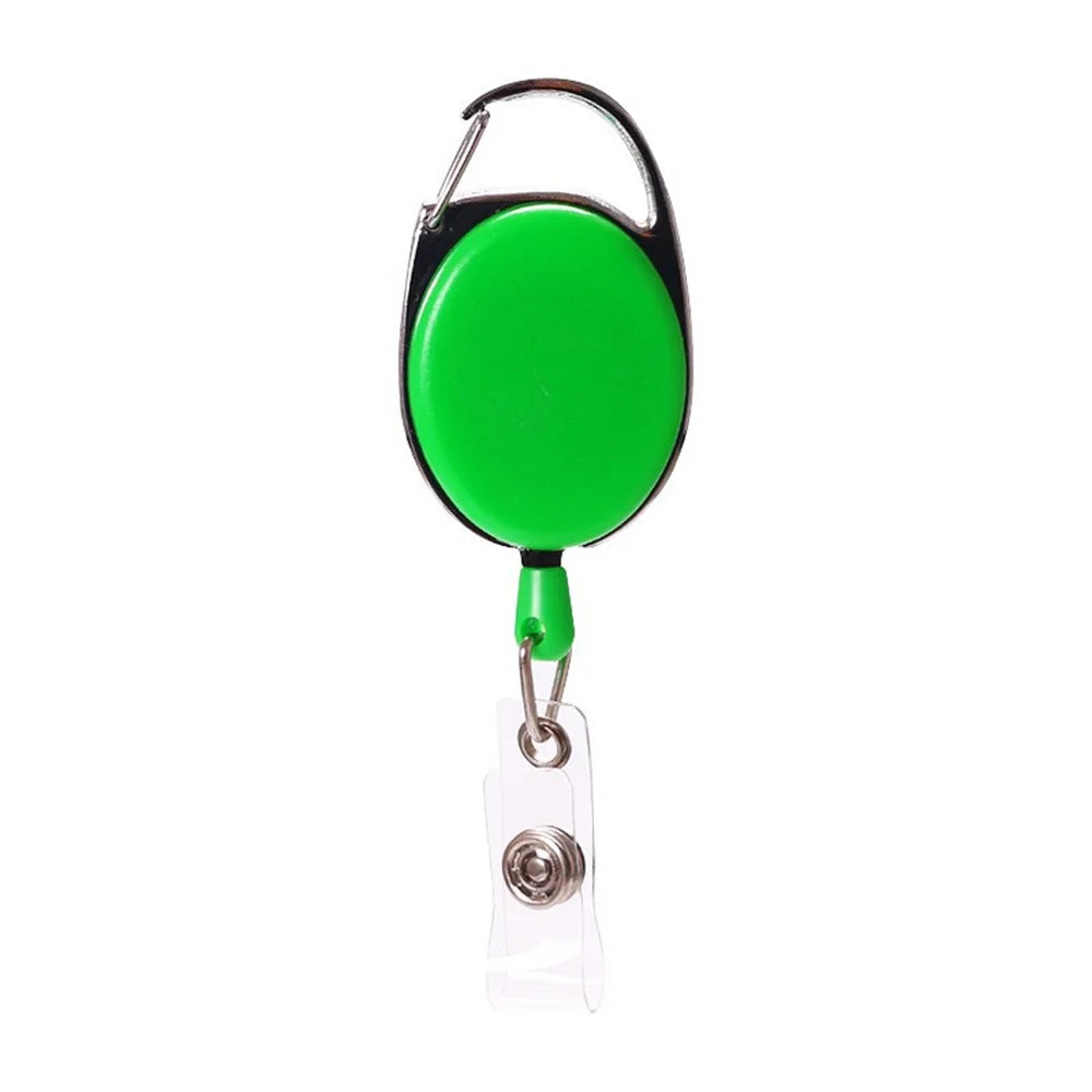 Retractable Keychain with Steel Wire Rope – Anti-Lost ID Badge Holder & Backpack Accessory