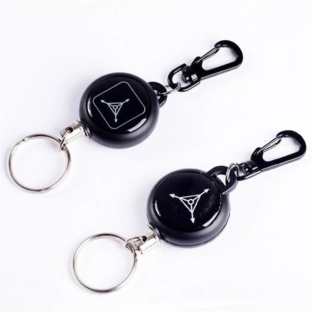 Retractable Keychain with Steel Wire Rope – Anti-Lost ID Badge Holder & Backpack Accessory