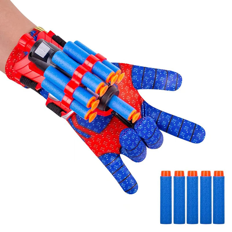 Spider Web Shooter Launcher Toy Glove for Kids with Wrist Launcher, Soft Bullets and Ropes for Superhero Roleplay and Cosplay
