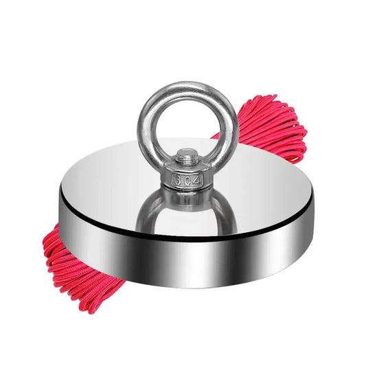 Super Strong N52 Neodymium Fishing Magnet with Stainless Steel Eyebolt Hook for Magnet Fishing and Metal Recovery
