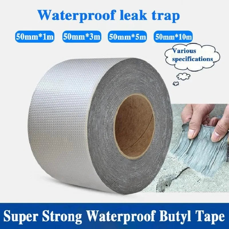 Waterproof aluminum butyl seal tape for roof, wall, and crack repair